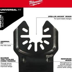 Milwaukee NITRUS CARBIDE Extreme Materials Universal Fit OPEN-LOK Multi-Tool Blade 3PK 49-25-1573