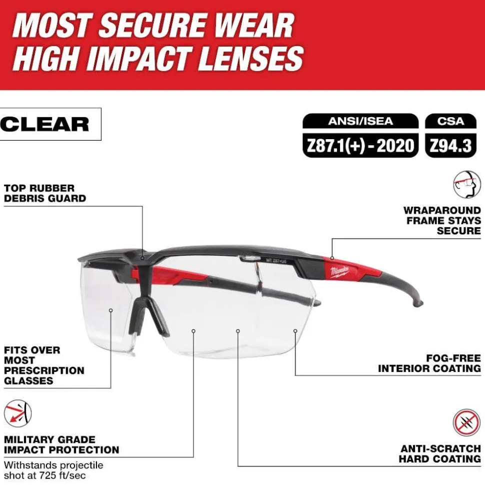 Milwaukee Over the Glasses - Clear Dual Coat Lenses 48-73-2070