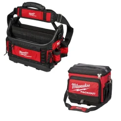 Milwaukee PACKOUT 15" Structured Tote, SoftSide Cooler Bundle