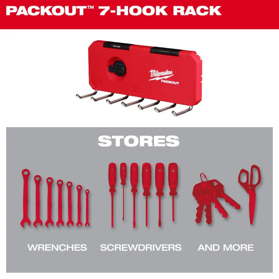 Milwaukee PACKOUT 7-Hook Rack 48-22-8329