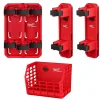 Milwaukee PACKOUT Long Handle Rack, (2) Long Handle Holders, & Compact Basket Accessory Bundle