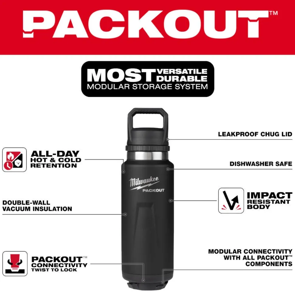 Milwaukee PACKOUT 36oz Insulated Bottle with Chug Lid 48-22-8397B