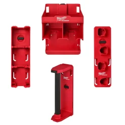 Milwaukee PACKOUT Tool Station, M18 & M12 Battery Rack, & Roll Holder Accessory Bundle