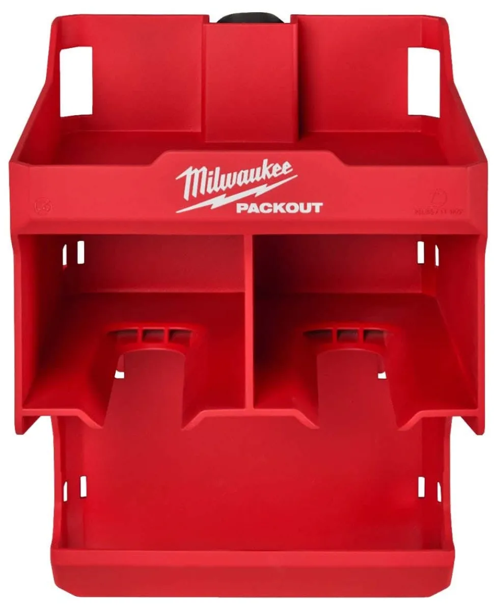 Milwaukee PACKOUT Tool Station & Rack, Compact Shelf, Screwdriver Rack, & Organizer Cup Accessory Bundle