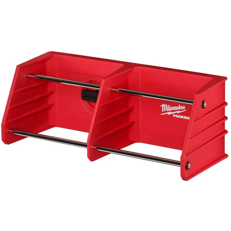 Milwaukee PACKOUT Tool Station & Rack, Compact Shelf, Screwdriver Rack, & Organizer Cup Accessory Bundle
