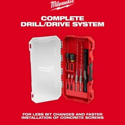 Milwaukee 7PC. SHOCKWAVE Impact Duty Carbide Hammer Drill Bit Concrete Screw Install Set 48-20-9097