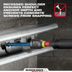 Milwaukee 7PC. SHOCKWAVE Impact Duty Carbide Hammer Drill Bit Concrete Screw Install Set 48-20-9097
