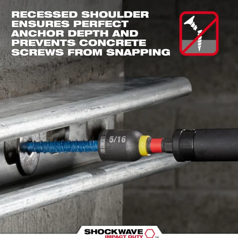 Milwaukee 7PC. SHOCKWAVE Impact Duty Carbide Hammer Drill Bit Concrete Screw Install Set 48-20-9097
