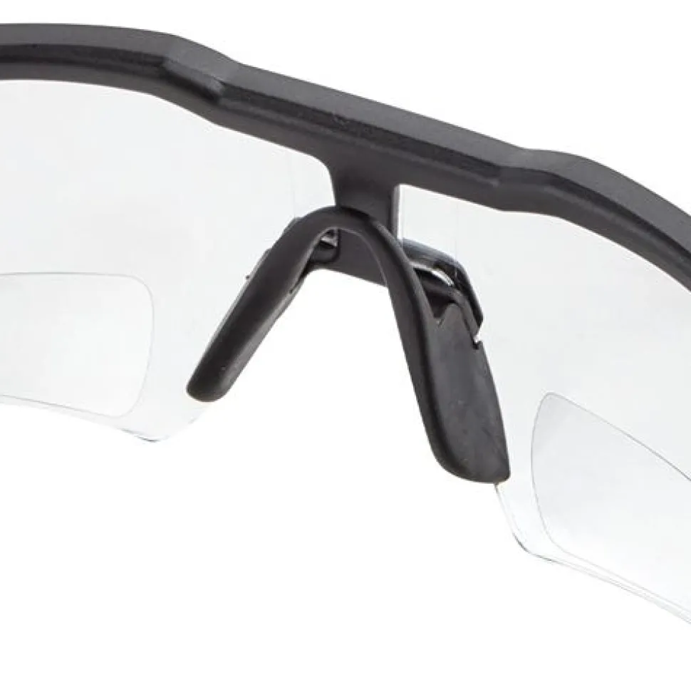 Milwaukee Safety Glasses with Magnified Clear Anti-Scratch Lenses +1.50 Magnification - Polybag Packaging 48-73-2203