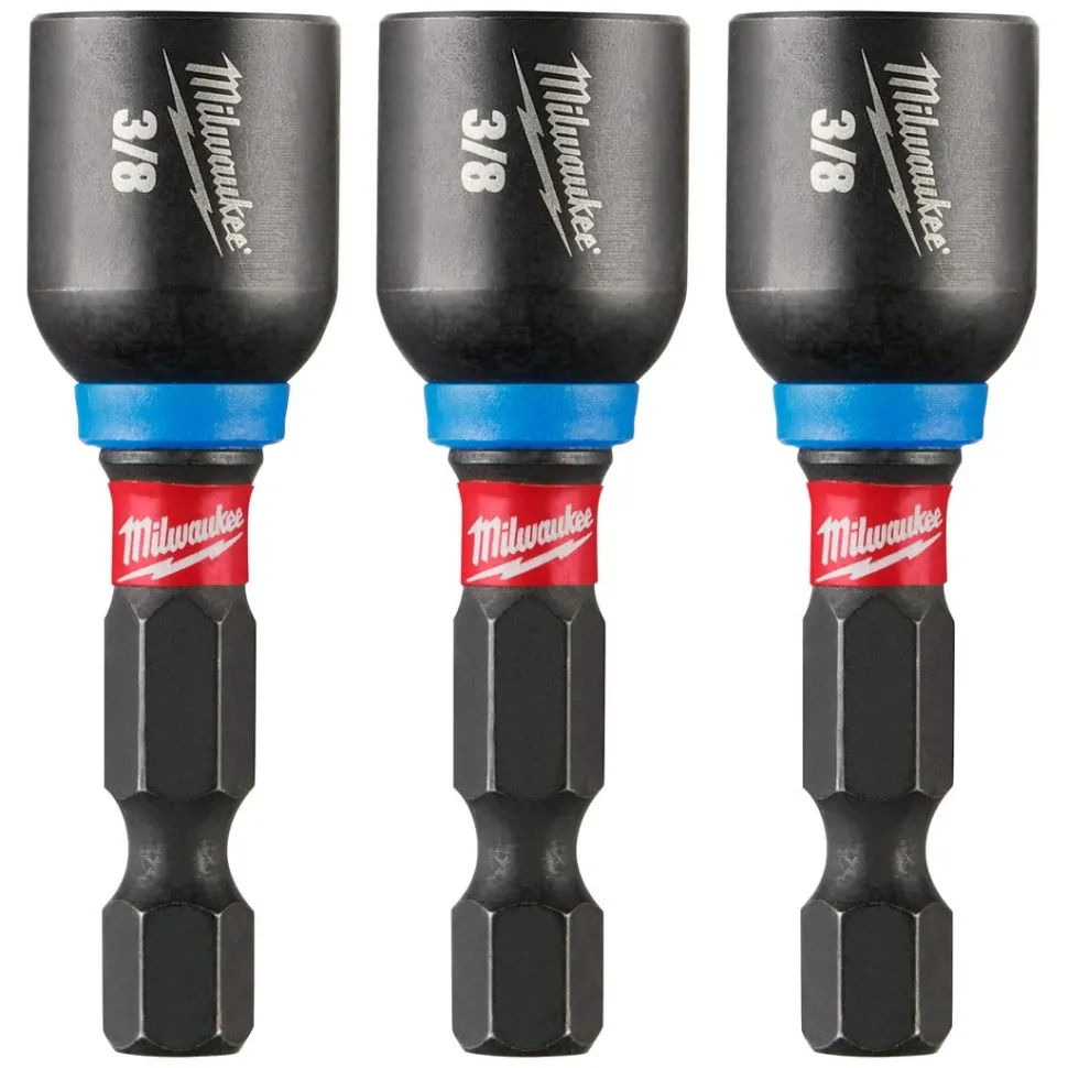 Milwaukee SHOCKWAVE Impact Duty 3/8" x 1-7/8" Magnetic Nut Driver 3PK 49-66-4525