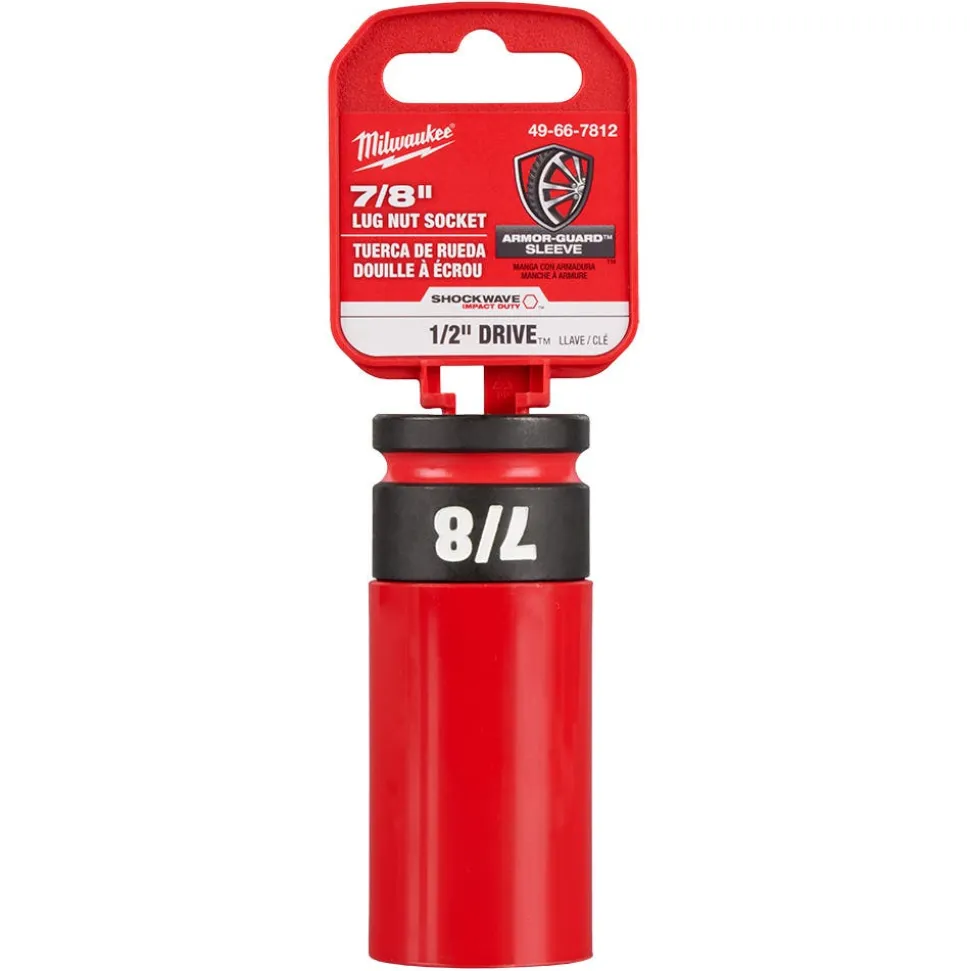 Milwaukee SHOCKWAVE Impact Duty 1/2" Drive 7/8" SAE Lug Nut Wheel Socket 49-66-7812