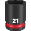 Milwaukee Shockwave Impact Duty 1/2" Drive 21mm Standard 6 Point Socket 49-66-6253