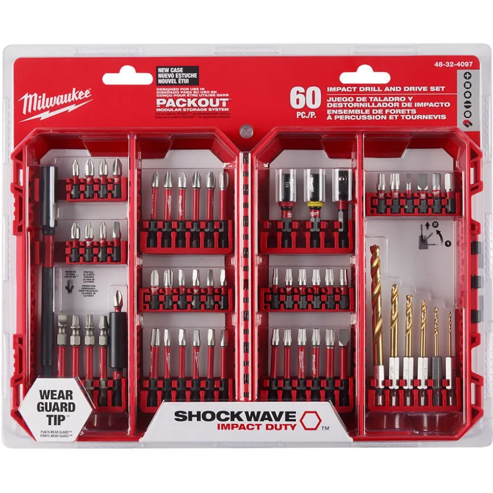 Milwaukee SHOCKWAVE Impact Duty Drill and Drive Set - 60 Piece 48-32-4097