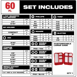 Milwaukee SHOCKWAVE Impact Duty Drill and Drive Set - 60 Piece 48-32-4097