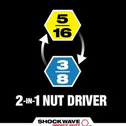 Milwaukee SHOCKWAVE Impact Duty 5/16" and 3/8" x 2-1/2" QUIK-CLEAR 2-in-1 Magnetic Nut Driver 49-66-4543