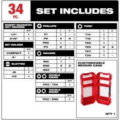 Milwaukee SHOCKWAVE Impact Duty Driver Bit Set- 34 Piece 48-32-5101
