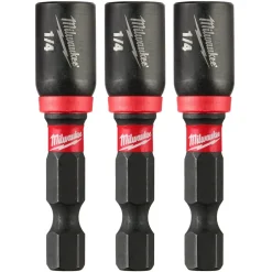 Milwaukee SHOCKWAVE Impact Duty 1/4" x 1-7/8" Magnetic Nut Driver 3PK 49-66-4522