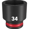 Milwaukee Shockwave Impact Duty 1/2" Drive 34mm Standard 6 Point Socket 49-66-6266