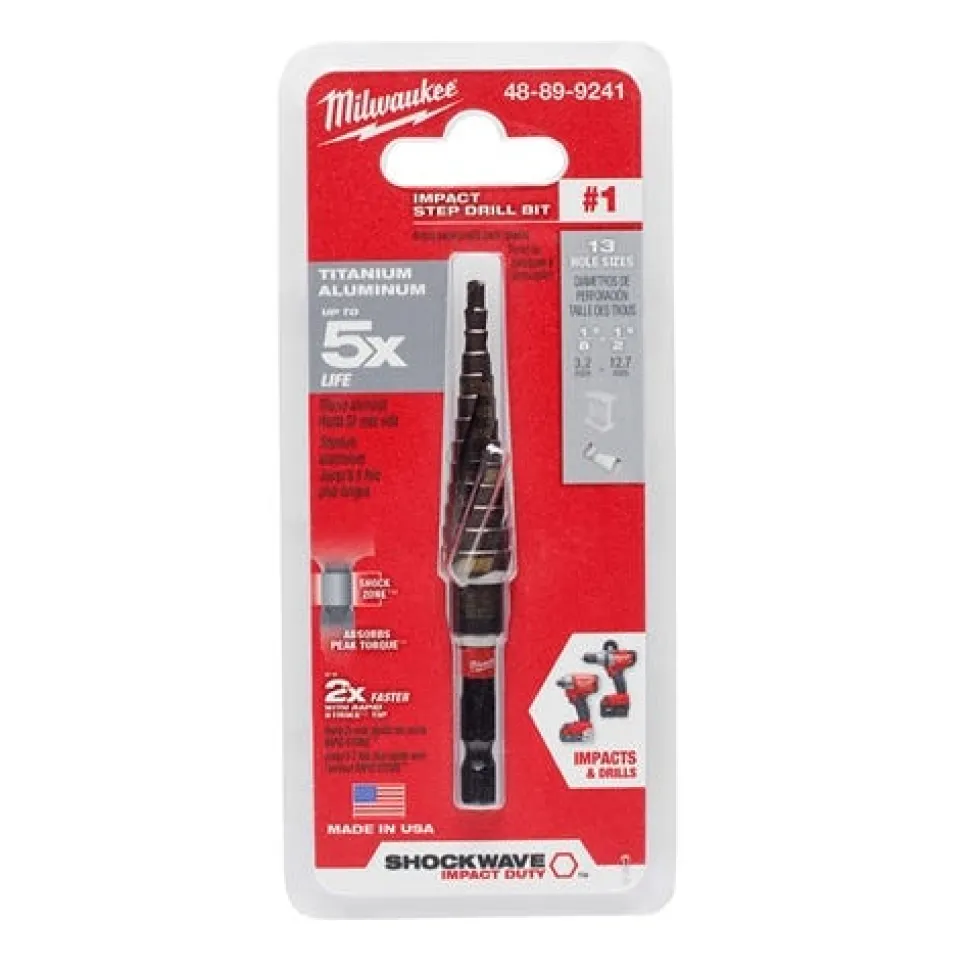 Milwaukee SHOCKWAVE Impact Duty 1/8" - 1/2" Step Bit 48-89-9241