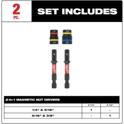 Milwaukee SHOCKWAVE Impact Duty QUIK-CLEAR 2-in-1 Magnetic Nut Driver Set 2PC 49-66-4565