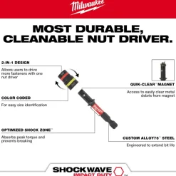 Milwaukee SHOCKWAVE Impact Duty QUIK-CLEAR 2-in-1 Magnetic Nut Driver Set 2PC 49-66-4565