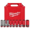 Milwaukee SHOCKWAVE Impact Duty 1/2" Drive SAE & Metric 9 Piece Lug Nut Wheel Socket Set 49-66-7832