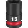 Milwaukee Shockwave Impact Duty 1/2" Drive 15mm Standard 6 Point Socket 49-66-6247