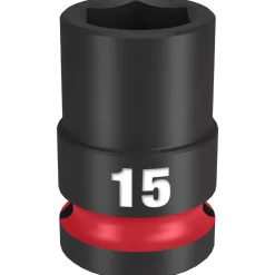 Milwaukee Shockwave Impact Duty 1/2" Drive 15mm Standard 6 Point Socket 49-66-6247