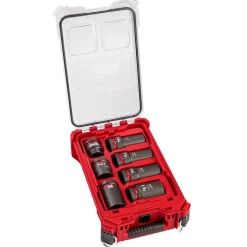 Milwaukee SHOCKWAVE Impact Duty 1" Drive 7PC MM & SAE Wheel Service Socket PACKOUT Set 49-66-7840