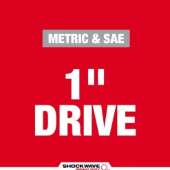 Milwaukee SHOCKWAVE Impact Duty 1" Drive 7PC MM & SAE Wheel Service Socket PACKOUT Set 49-66-7840