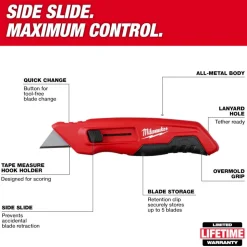 Milwaukee Side Sliding Utility Knife 48-22-1515