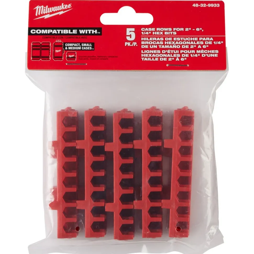 Milwaukee Small & Medium PACKOUT Compatible Case Rows for Impact Driver Accessories 5PK 48-32-9933