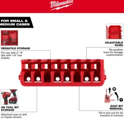 Milwaukee Small & Medium PACKOUT Compatible Case Rows for Impact Driver Accessories 5PK 48-32-9933