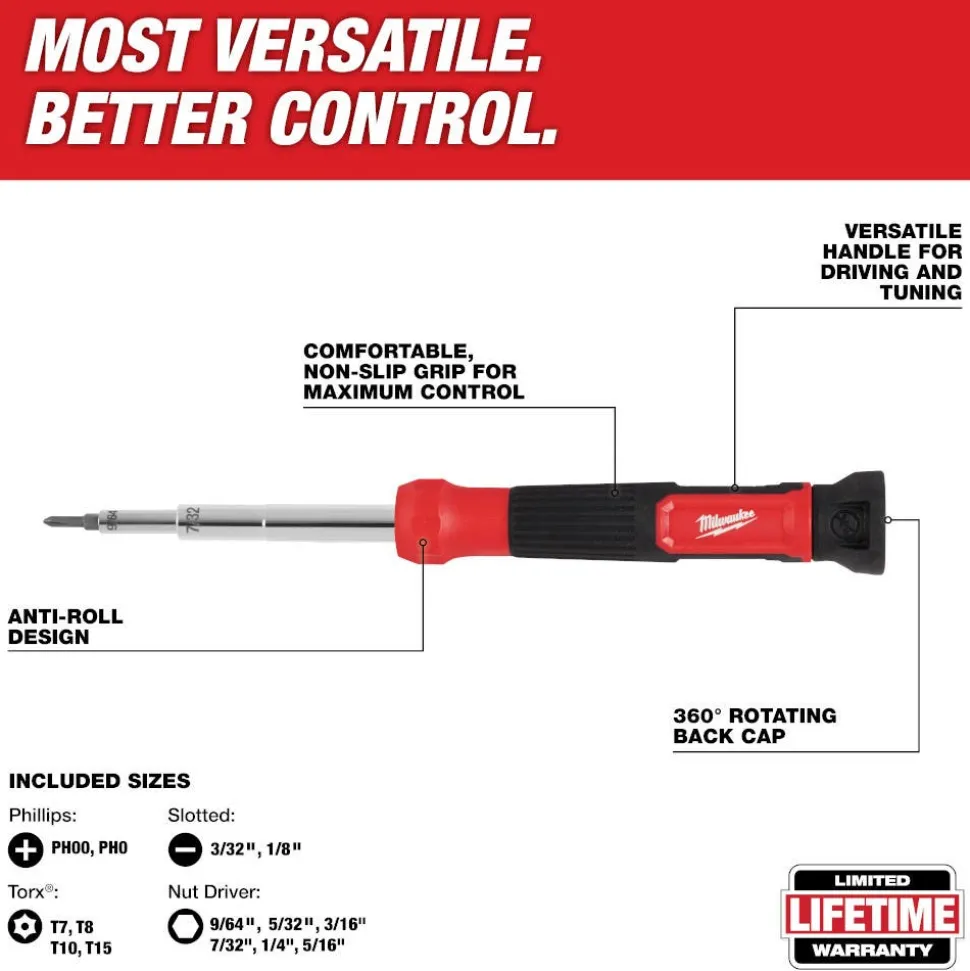 Milwaukee Tool 14-in-1 Precision Multi-Bit Screwdriver 48-22-2933