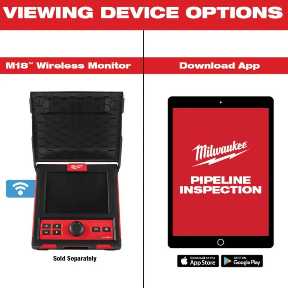 Milwaukee Tool M18 200’ Mid-Stiff Modular Pipeline Inspection System 3975-22