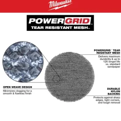 Milwaukee Tools 3” 120 Grit Mesh Sanding Discs with POWERGRID Tear Resistant Mesh – 12 pk + Pad Saver 48-80-6120