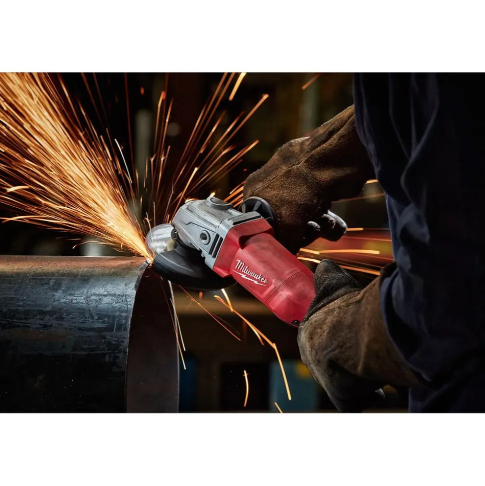 Milwaukee Tools 11 Amp Corded 4-1/2 in. Small Angle Grinder Paddle No-Lock 6141-31