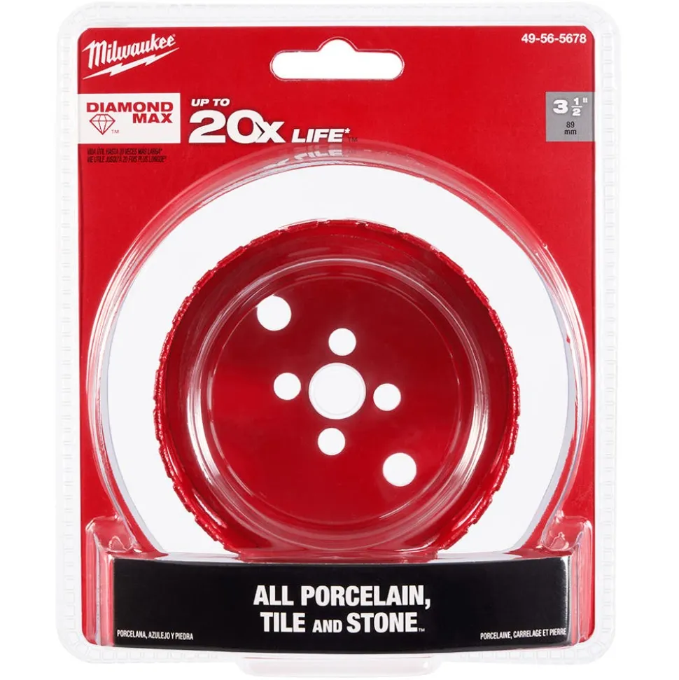 Milwaukee Tools 3-1/2" Diamond Max Hole Saw 49-56-5678