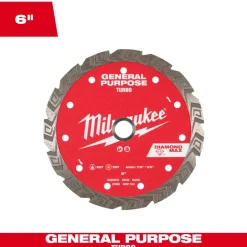 Milwaukee Tools 6" Diamond Max Turbo, General Purpose Diamond Blade 49-93-9106