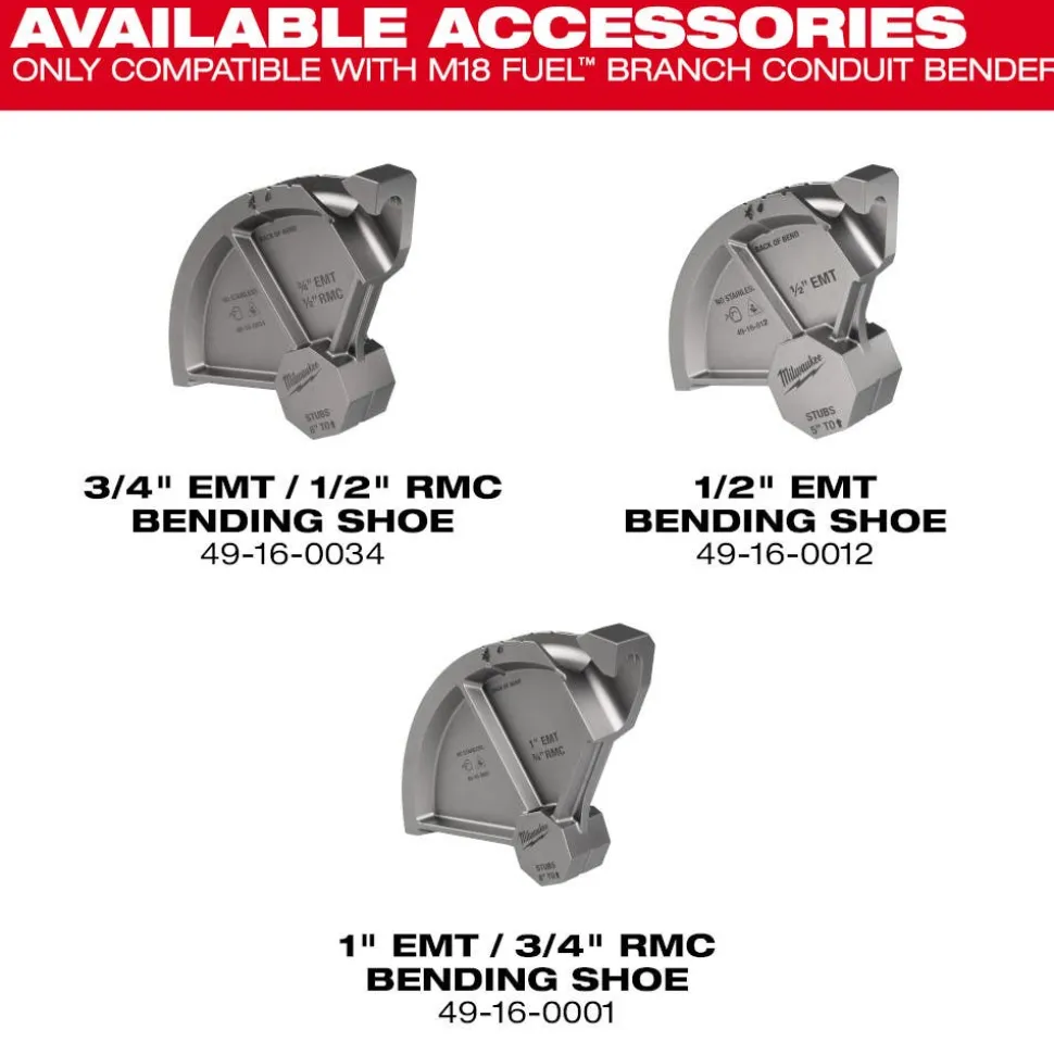 Milwaukee Tools 3/4” EMT / 1/2” RMC Conduit Bending Shoe 49-16-0034