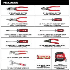 Milwaukee Tools 12 PC. Electrical Hand Tool Set 48-22-0144