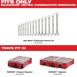 Milwaukee Tools 15 Peice Metric Combination Wrench Trays 48-22-9483T