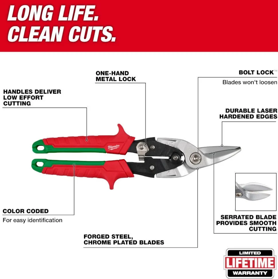 Milwaukee Tools 3 Piece Aviation Snip Set 48-22-4563