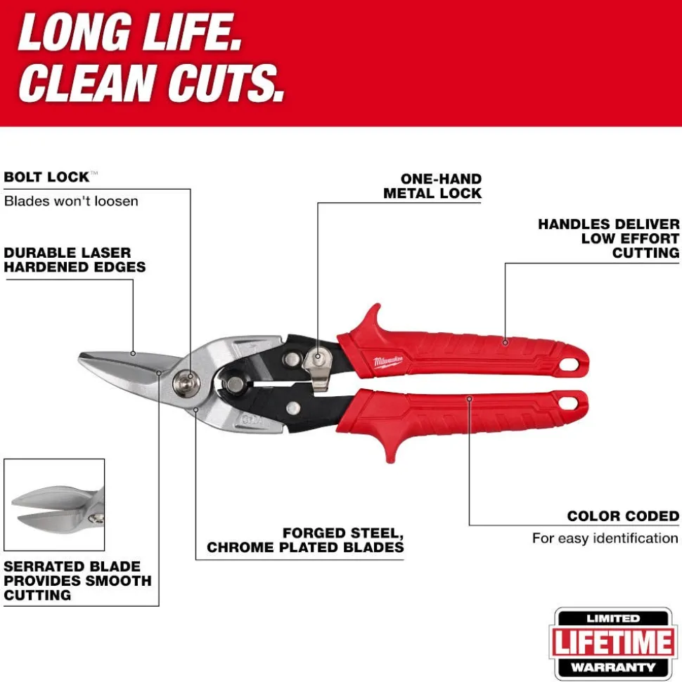 Milwaukee Tools 3 Piece Aviation Snip Set 48-22-4563