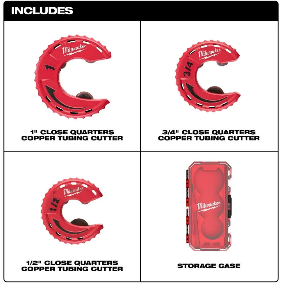 Milwaukee Tools 3 Piece Close Quarters Tubing Cutter Set 48-22-4267