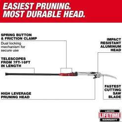 Milwaukee Tools 16' Pole Saw & Pruner 48-22-9375
