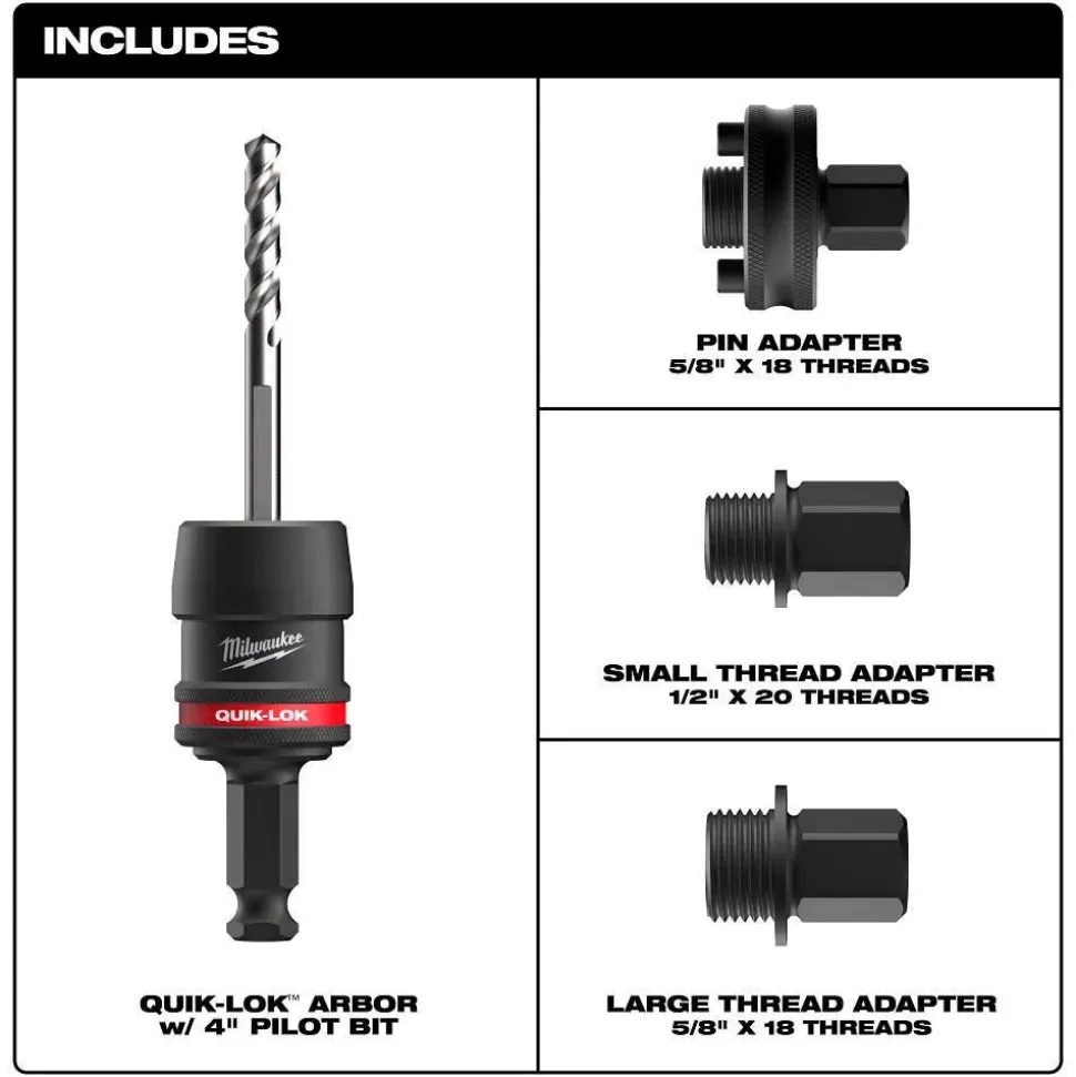 Milwaukee Tools 7/16" QUIK-LOK Arbor Set 5PC 49-56-7555