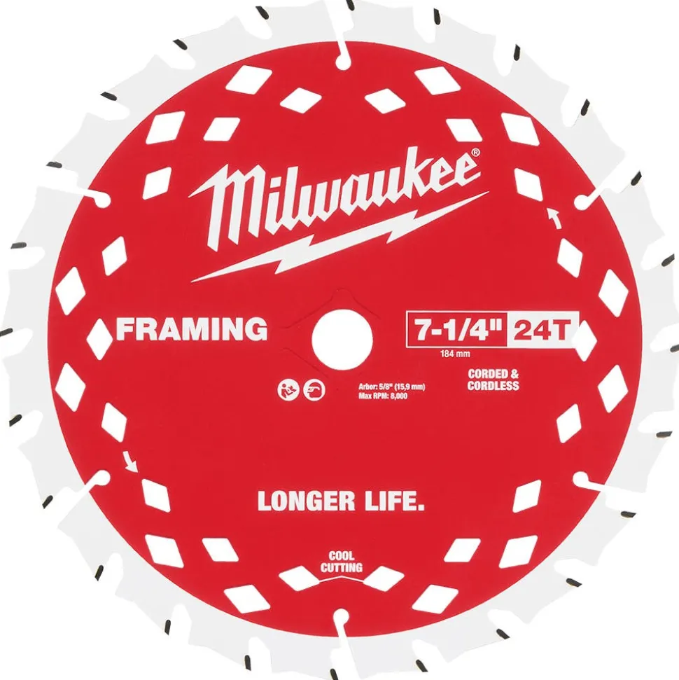Milwaukee Tools 7-1/4" 24T Framing Circular Saw Blade - 3PK 48-40-0733