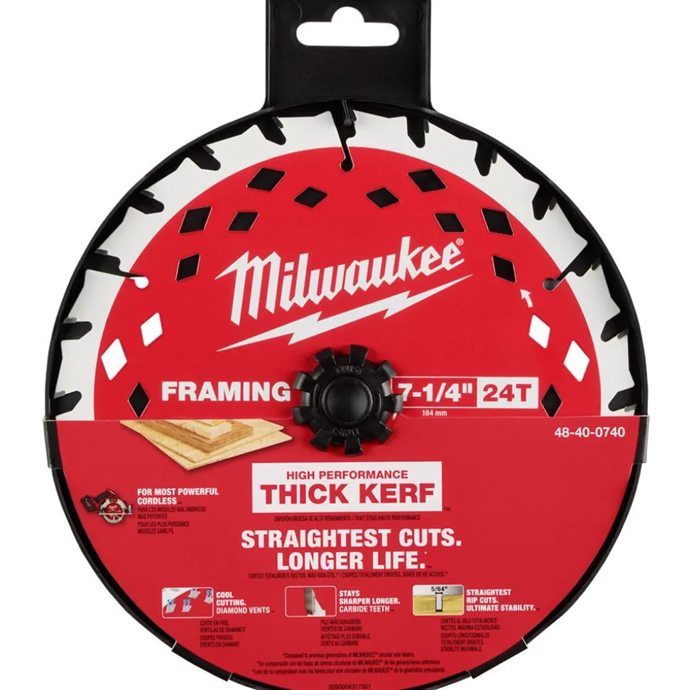 Milwaukee Tools 7-1/4" 24T Thick Kerf Framing Circular Saw Blade 48-40-0740