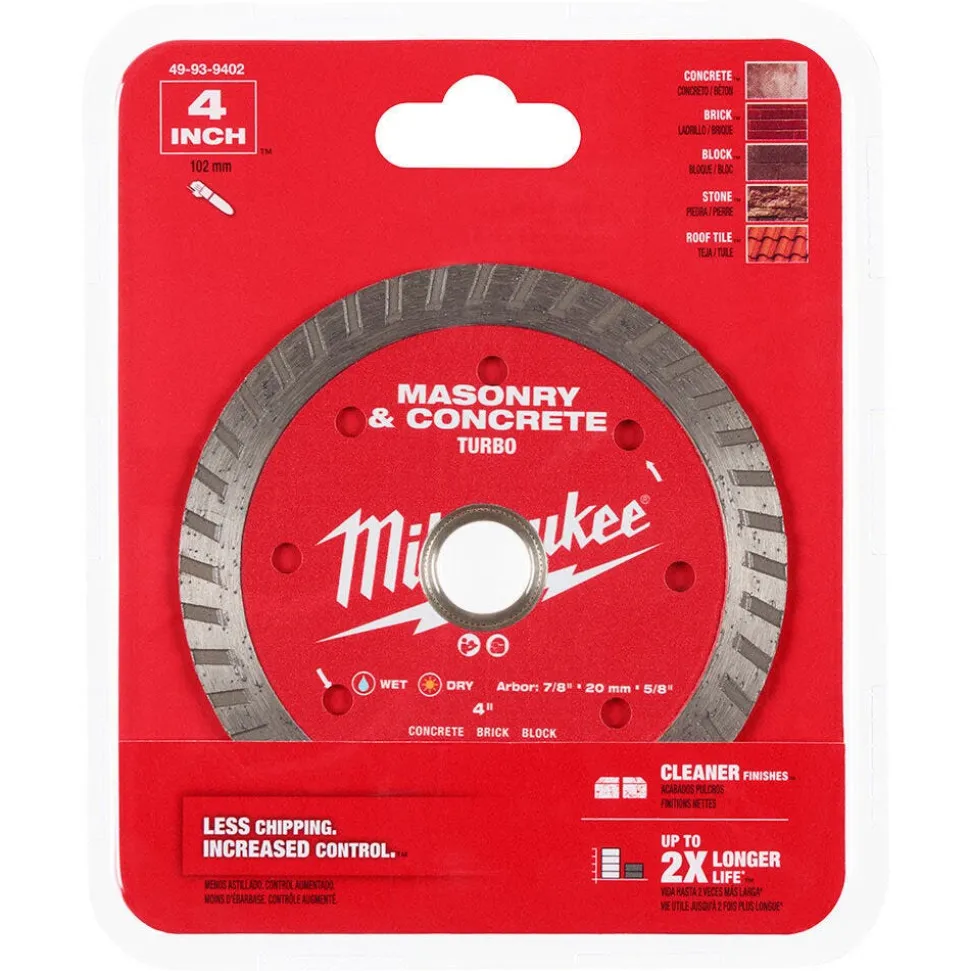 Milwaukee Tools 4" Turbo Masonry & Concrete Diamond Blade 49-93-9402